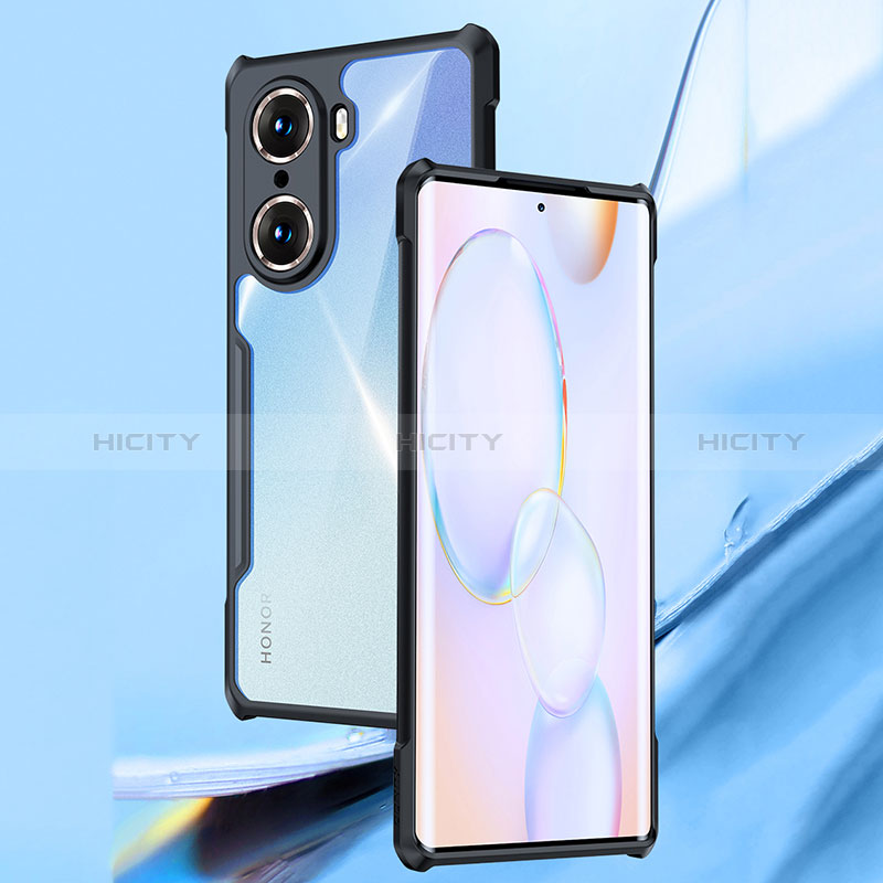 Silikon Schutzhülle Ultra Dünn Tasche Durchsichtig Transparent T02 für Huawei Honor 60 Pro 5G Schwarz