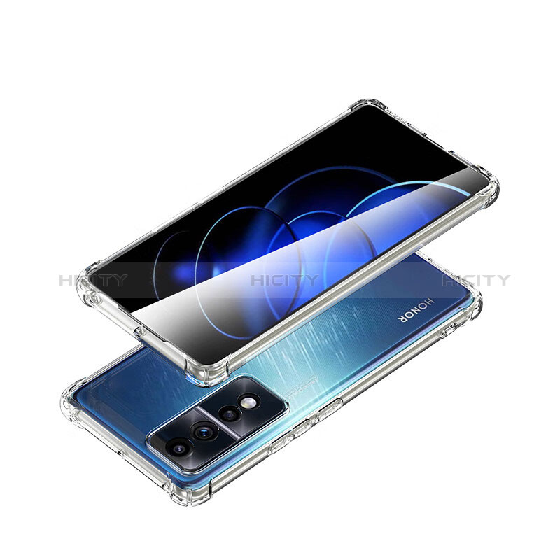 Silikon Schutzhülle Ultra Dünn Tasche Durchsichtig Transparent T02 für Huawei Honor 80 GT 5G Schwarz