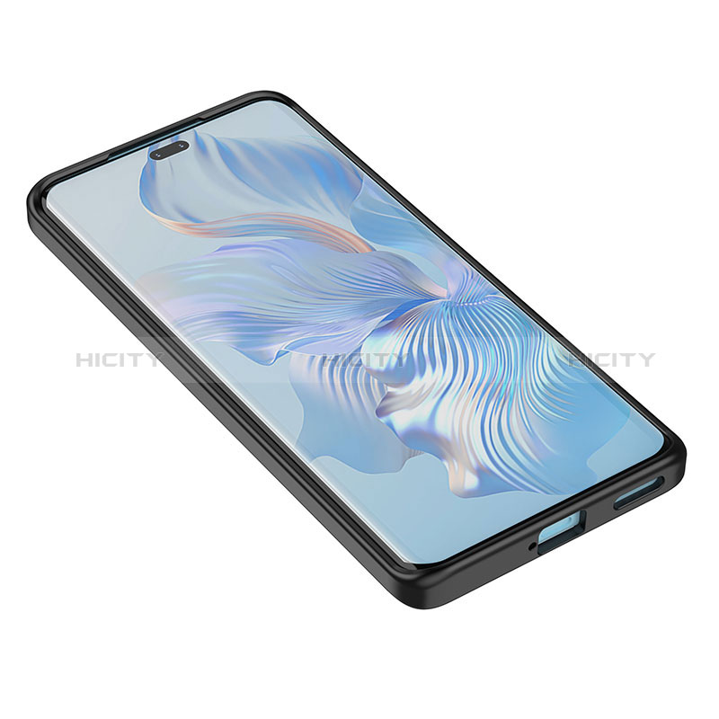 Silikon Schutzhülle Ultra Dünn Tasche Durchsichtig Transparent T02 für Huawei Honor 80 Pro Flat 5G Schwarz