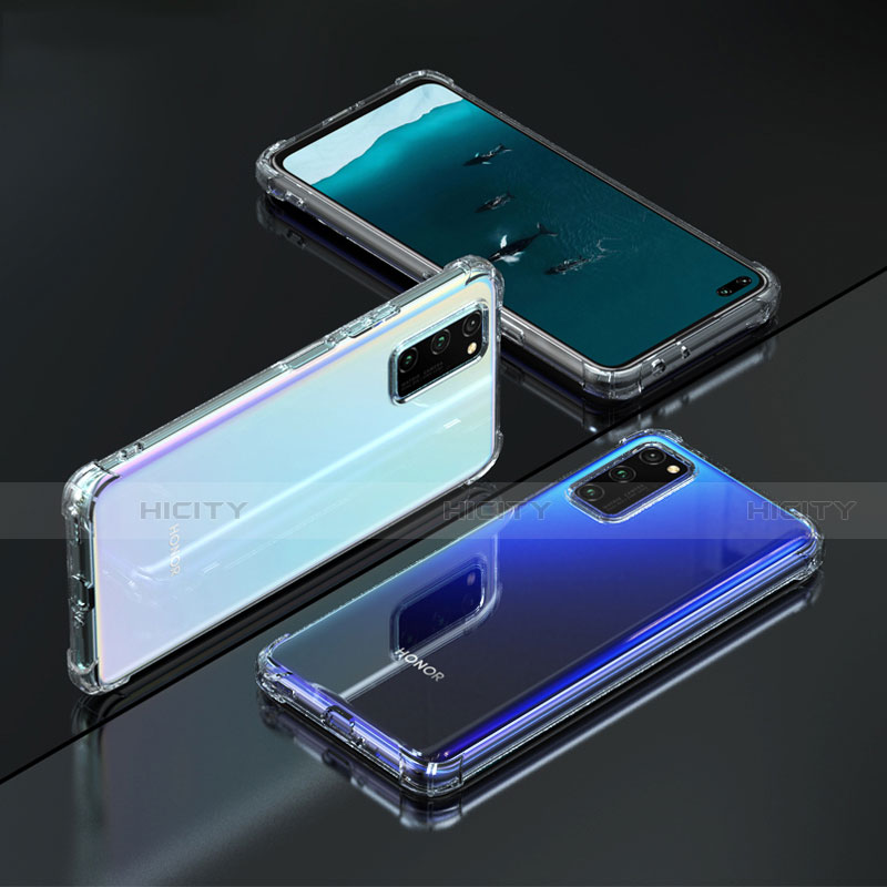 Silikon Schutzhülle Ultra Dünn Tasche Durchsichtig Transparent T02 für Huawei Honor V30 5G Klar groß