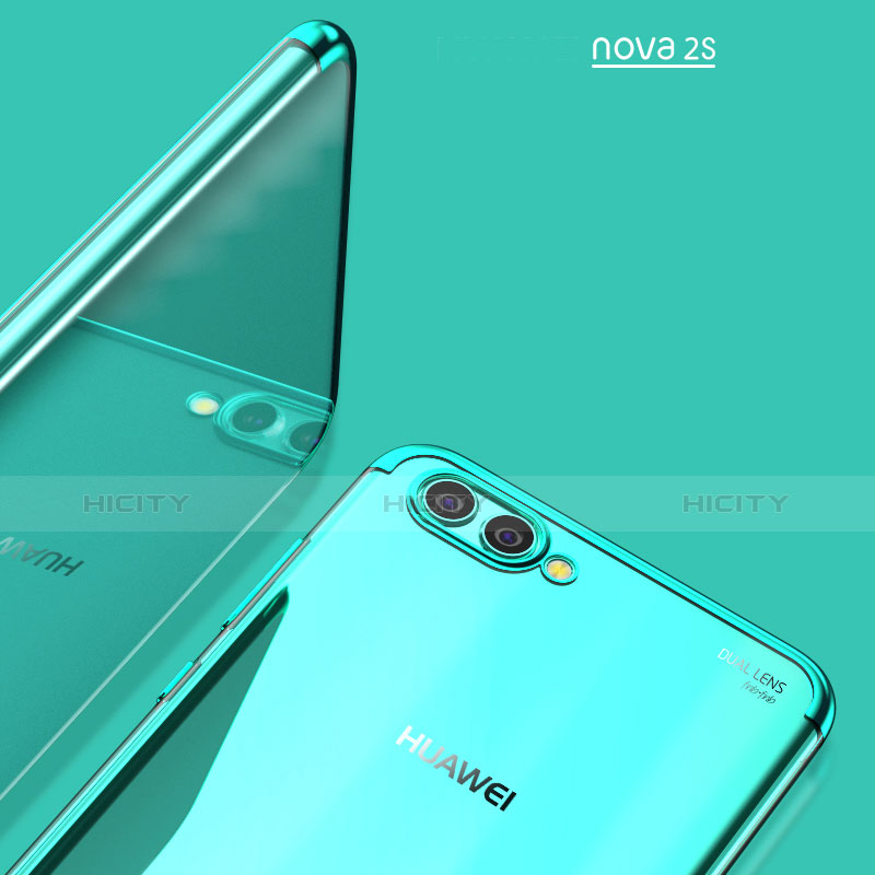 Silikon Schutzhülle Ultra Dünn Tasche Durchsichtig Transparent T02 für Huawei Nova 2S Blau