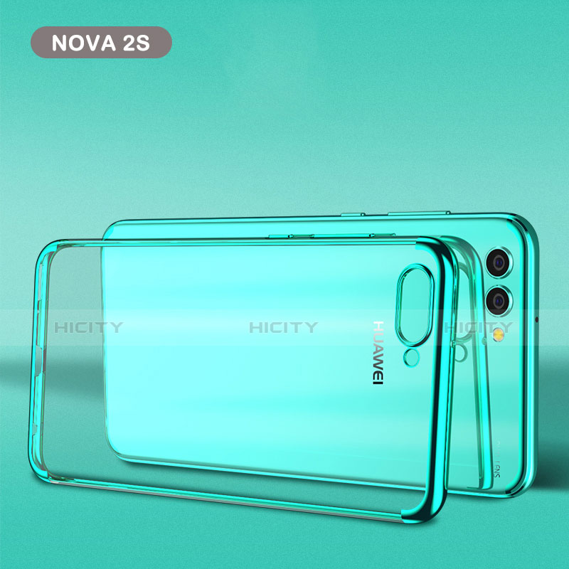 Silikon Schutzhülle Ultra Dünn Tasche Durchsichtig Transparent T02 für Huawei Nova 2S Blau