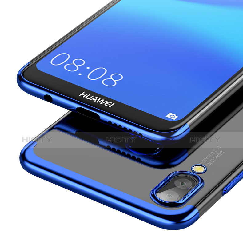 Silikon Schutzhülle Ultra Dünn Tasche Durchsichtig Transparent T02 für Huawei P20 Lite Blau