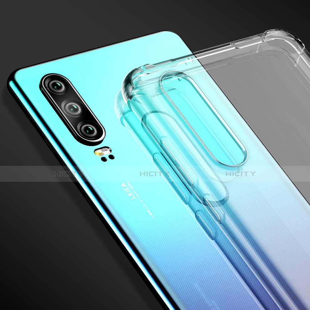 Silikon Schutzhülle Ultra Dünn Tasche Durchsichtig Transparent T02 für Huawei P30 Klar