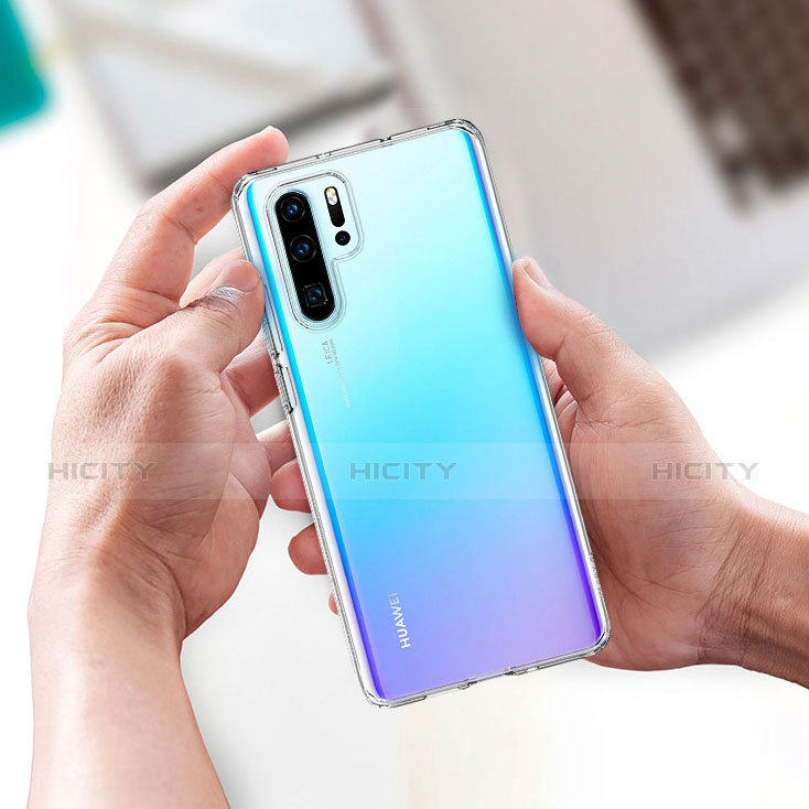 Silikon Schutzhülle Ultra Dünn Tasche Durchsichtig Transparent T02 für Huawei P30 Pro New Edition Klar groß