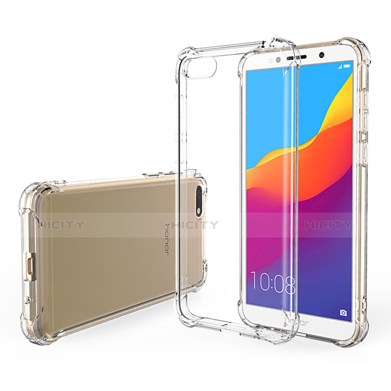 Silikon Schutzhülle Ultra Dünn Tasche Durchsichtig Transparent T02 für Huawei Y5 Prime (2018) Klar groß