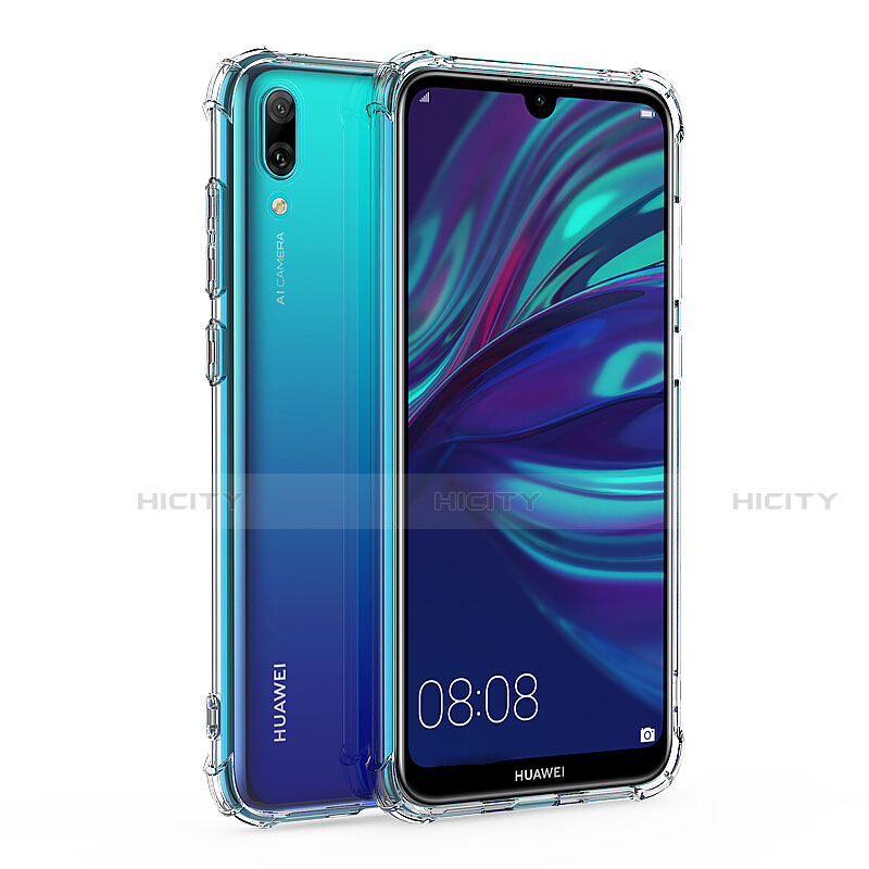 Silikon Schutzhülle Ultra Dünn Tasche Durchsichtig Transparent T02 für Huawei Y7 (2019) Klar