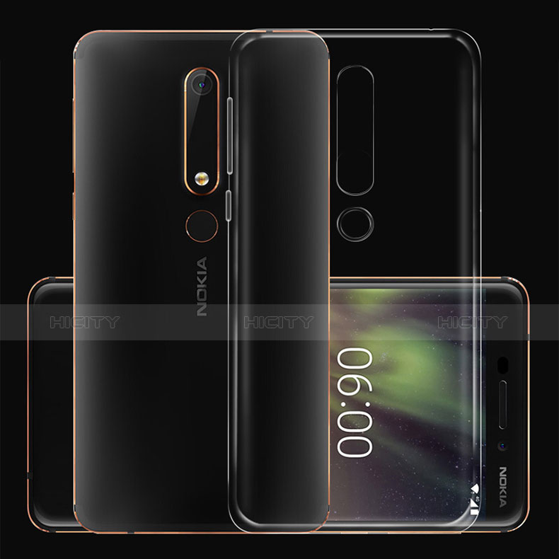 Silikon Schutzhülle Ultra Dünn Tasche Durchsichtig Transparent T02 für Nokia X6 Klar