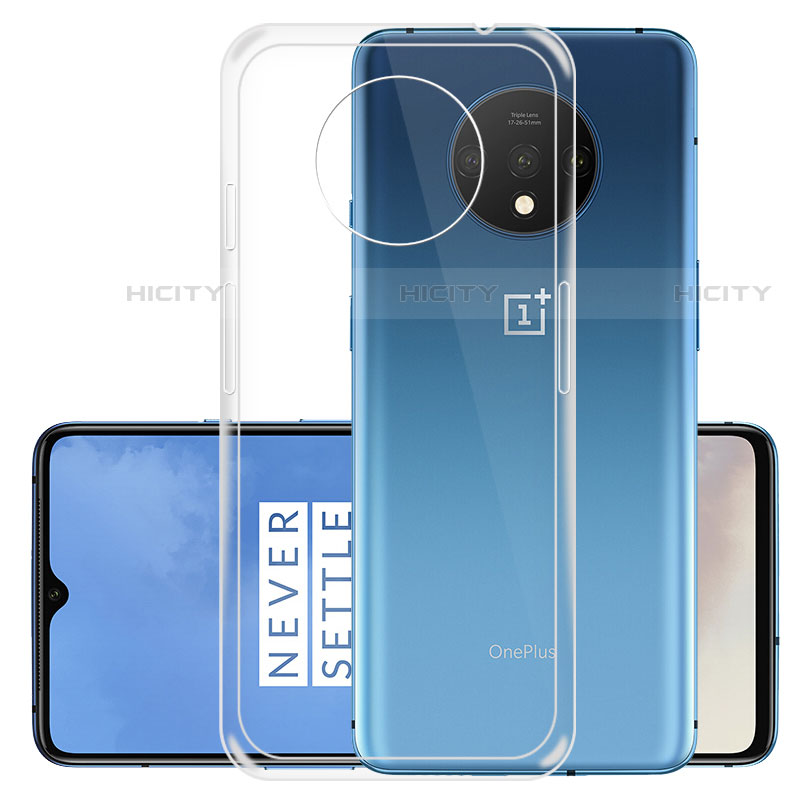 Silikon Schutzhülle Ultra Dünn Tasche Durchsichtig Transparent T02 für OnePlus 7T Klar