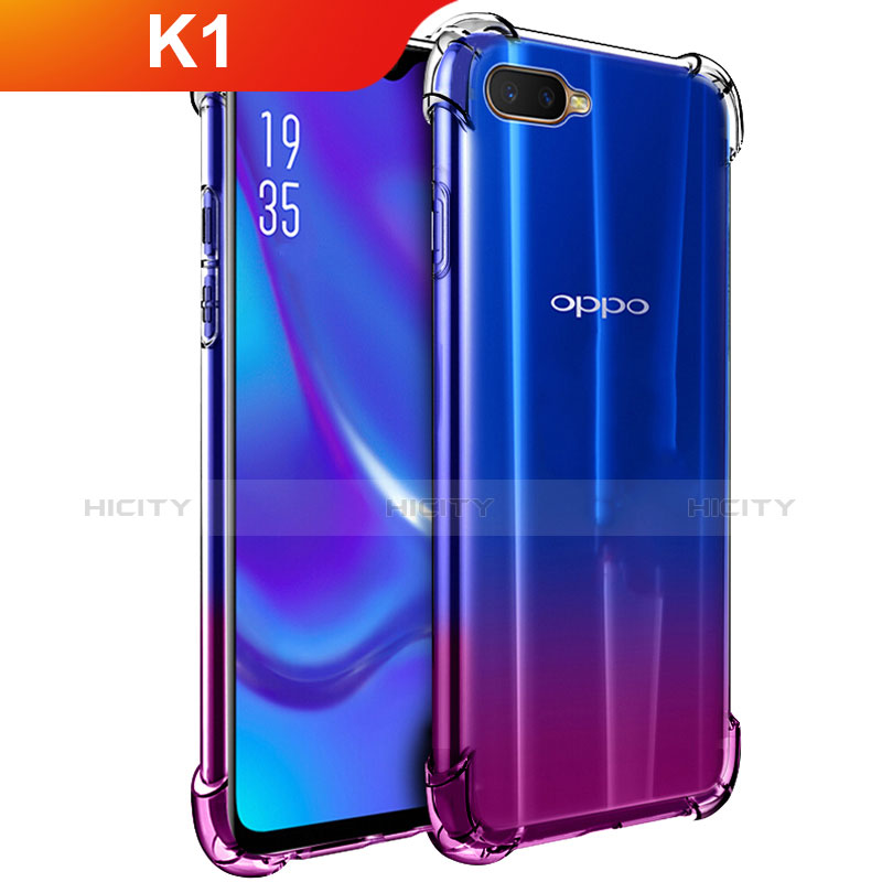 Silikon Schutzhülle Ultra Dünn Tasche Durchsichtig Transparent T02 für Oppo K1 Klar Plus