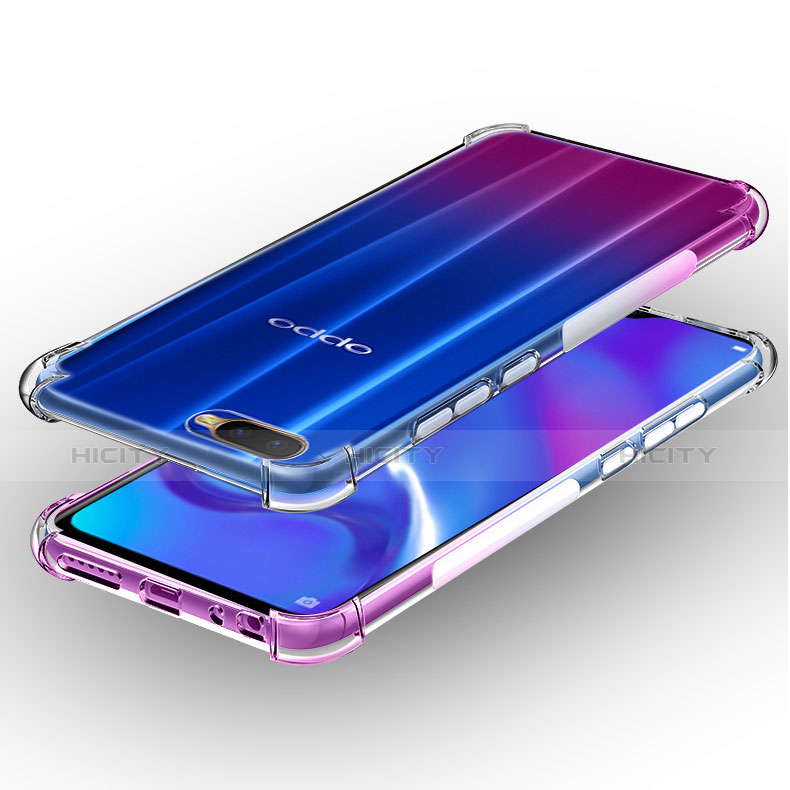 Silikon Schutzhülle Ultra Dünn Tasche Durchsichtig Transparent T02 für Oppo K1 Klar groß