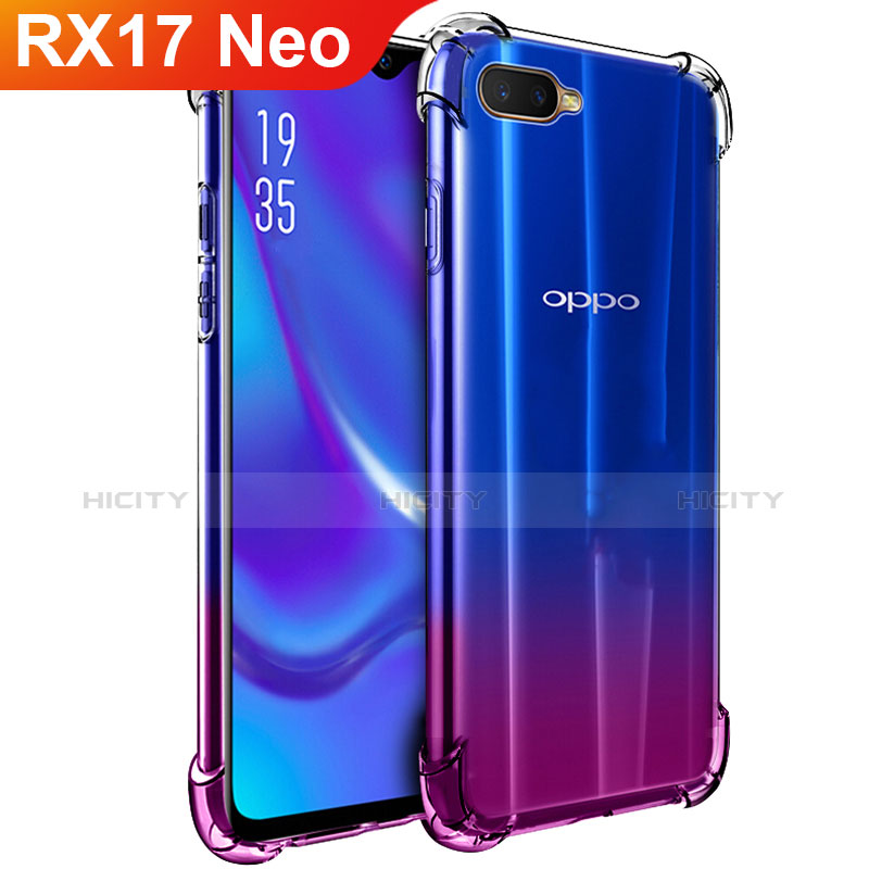 Silikon Schutzhülle Ultra Dünn Tasche Durchsichtig Transparent T02 für Oppo RX17 Neo Klar