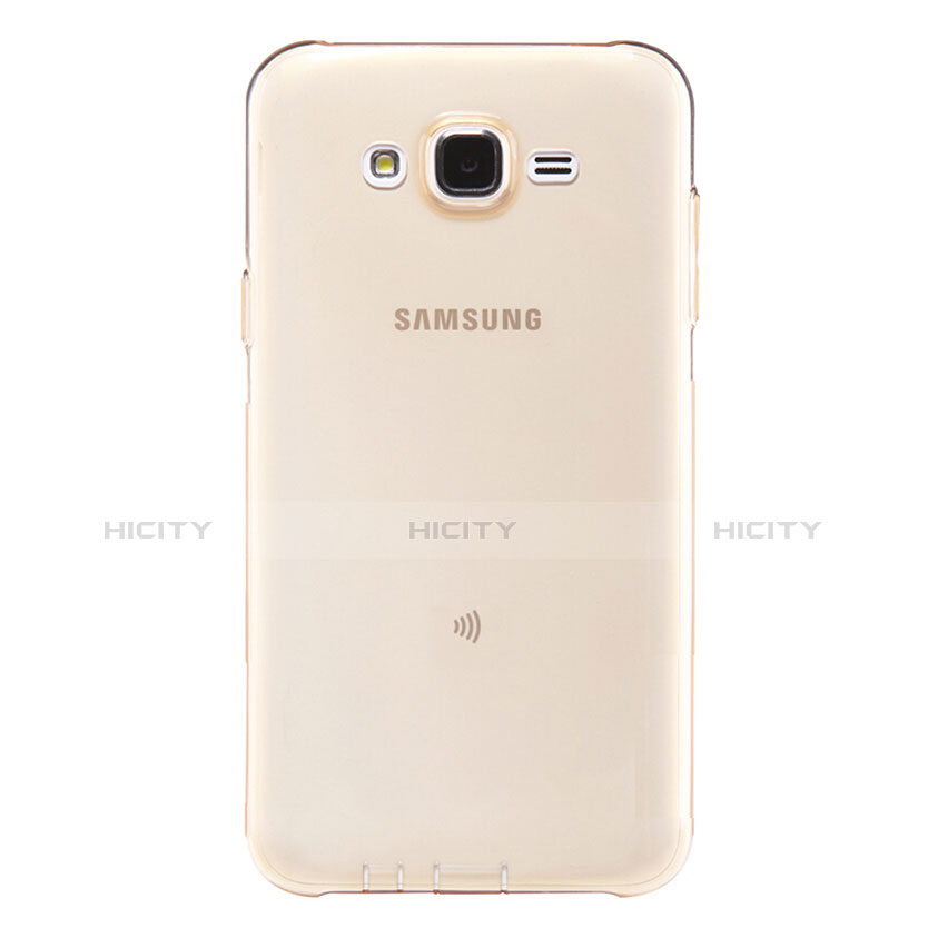 Silikon Schutzhülle Ultra Dünn Tasche Durchsichtig Transparent T02 für Samsung Galaxy J5 SM-J500F Gold