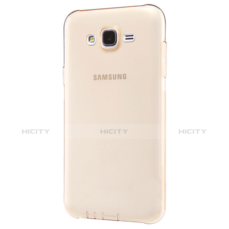 Silikon Schutzhülle Ultra Dünn Tasche Durchsichtig Transparent T02 für Samsung Galaxy J5 SM-J500F Gold