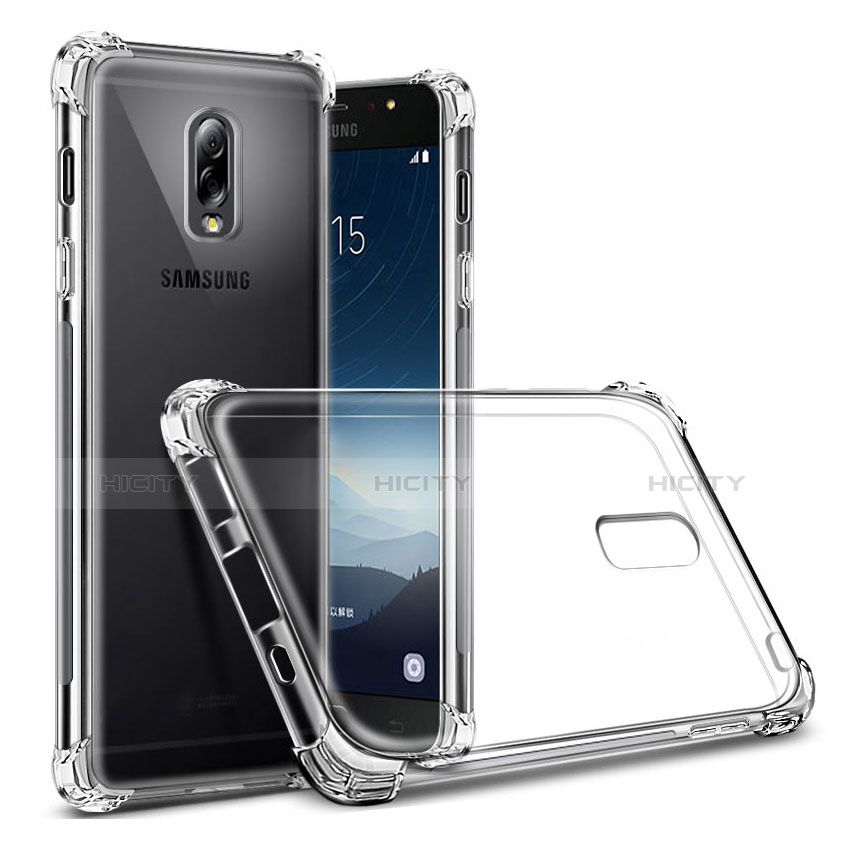 Silikon Schutzhülle Ultra Dünn Tasche Durchsichtig Transparent T02 für Samsung Galaxy J7 Plus Klar