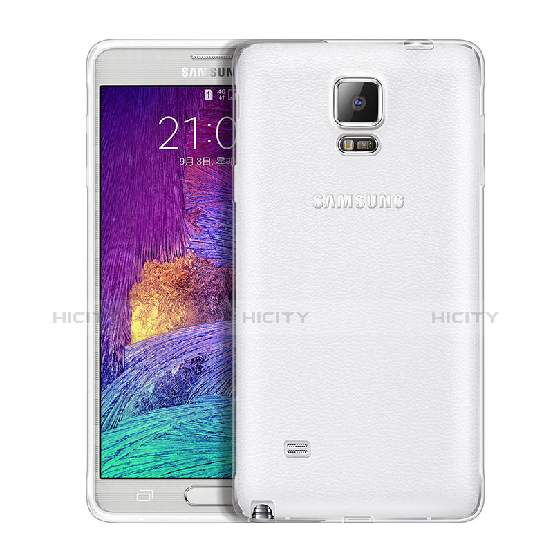 Silikon Schutzhülle Ultra Dünn Tasche Durchsichtig Transparent T02 für Samsung Galaxy Note 4 Duos N9100 Dual SIM Klar