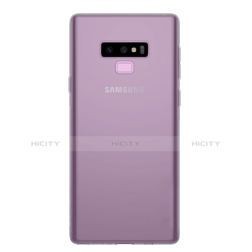 Silikon Schutzhülle Ultra Dünn Tasche Durchsichtig Transparent T02 für Samsung Galaxy Note 9 Grau