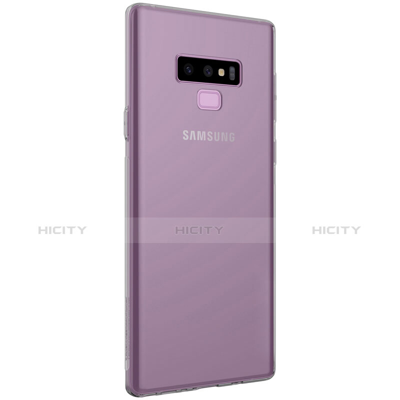 Silikon Schutzhülle Ultra Dünn Tasche Durchsichtig Transparent T02 für Samsung Galaxy Note 9 Grau