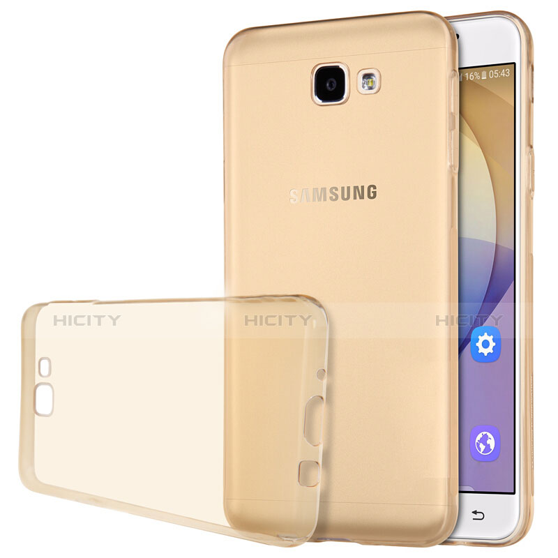 Silikon Schutzhülle Ultra Dünn Tasche Durchsichtig Transparent T02 für Samsung Galaxy On7 (2016) G6100 Gold