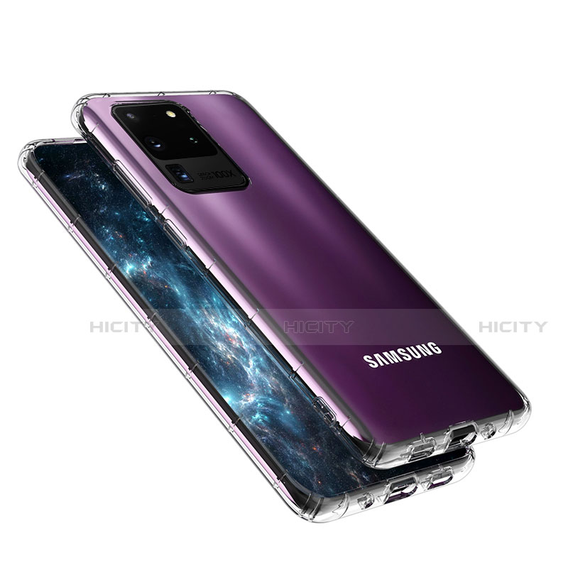 Silikon Schutzhülle Ultra Dünn Tasche Durchsichtig Transparent T02 für Samsung Galaxy S20 Ultra 5G Klar