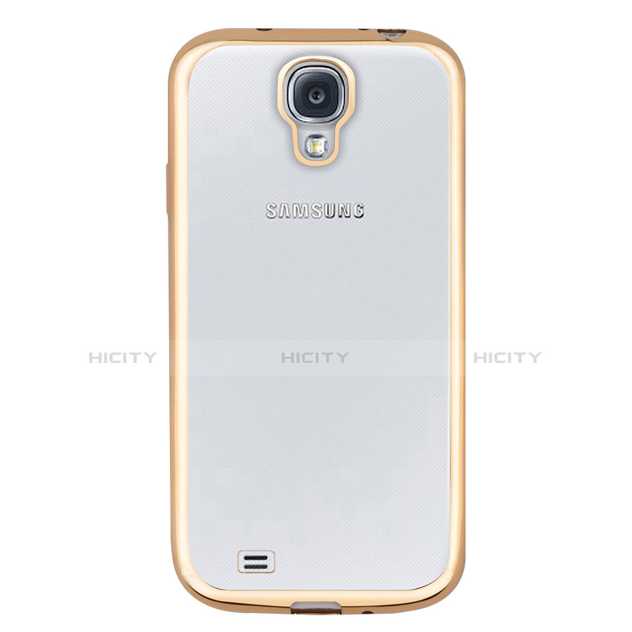 Silikon Schutzhülle Ultra Dünn Tasche Durchsichtig Transparent T02 für Samsung Galaxy S4 i9500 i9505 Gold