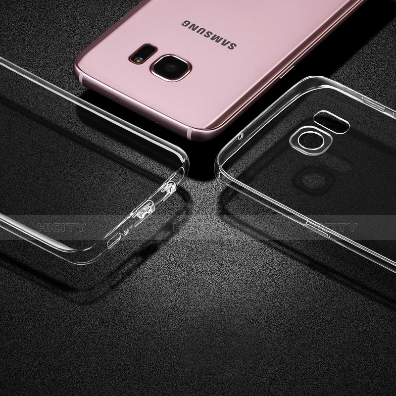 Silikon Schutzhülle Ultra Dünn Tasche Durchsichtig Transparent T02 für Samsung Galaxy S7 Edge G935F Klar