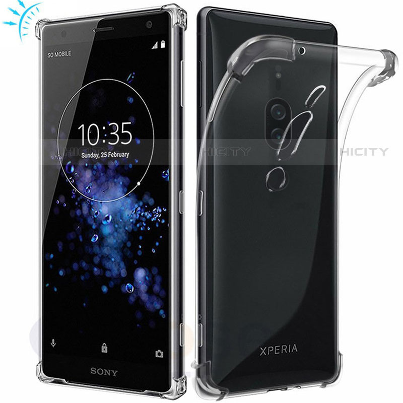 Silikon Schutzhülle Ultra Dünn Tasche Durchsichtig Transparent T02 für Sony Xperia XZ2 Premium Klar