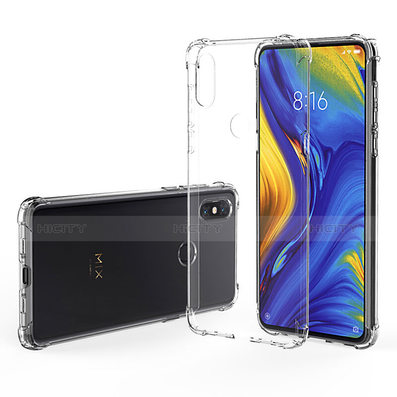 Silikon Schutzhülle Ultra Dünn Tasche Durchsichtig Transparent T02 für Xiaomi Mi Mix 3 Klar