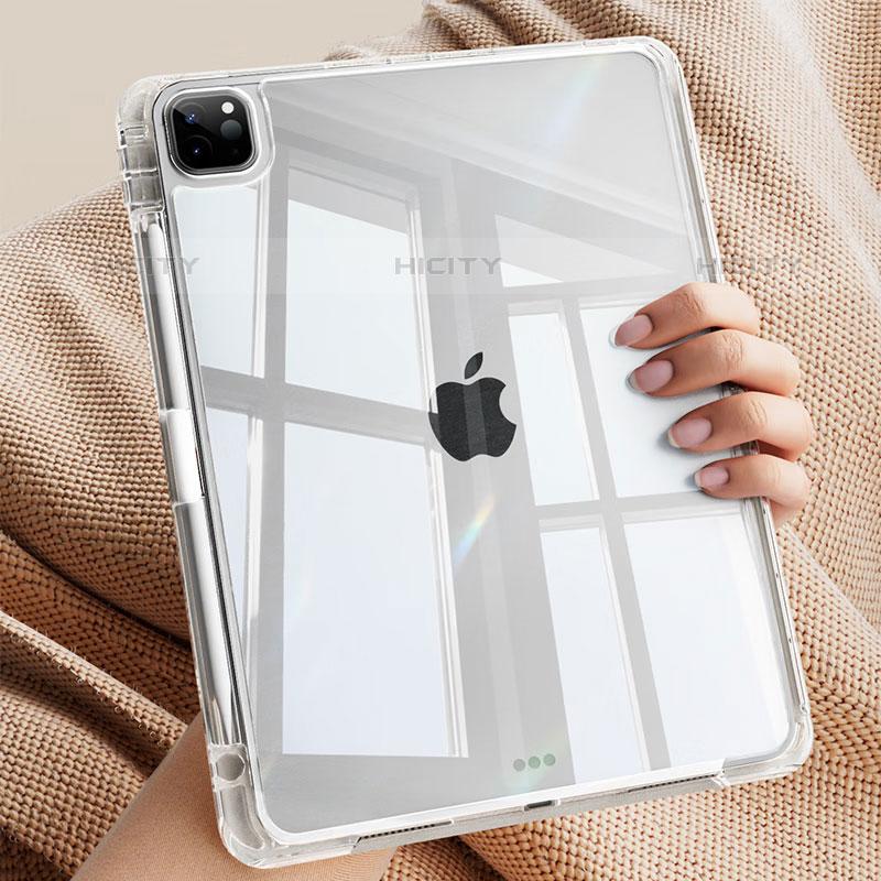 Silikon Schutzhülle Ultra Dünn Tasche Durchsichtig Transparent T03 für Apple iPad Pro 12.9 (2020) Klar