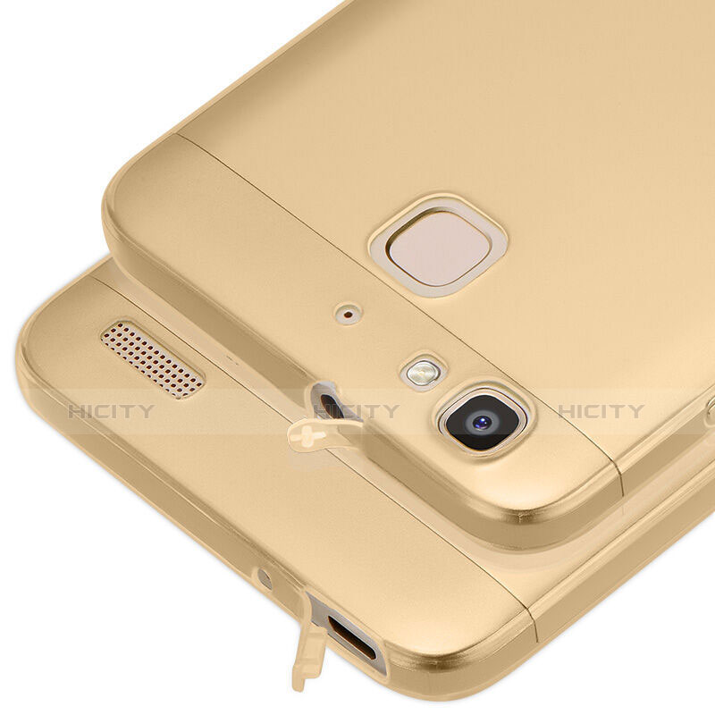 Silikon Schutzhülle Ultra Dünn Tasche Durchsichtig Transparent T03 für Huawei Enjoy 5S Gold groß