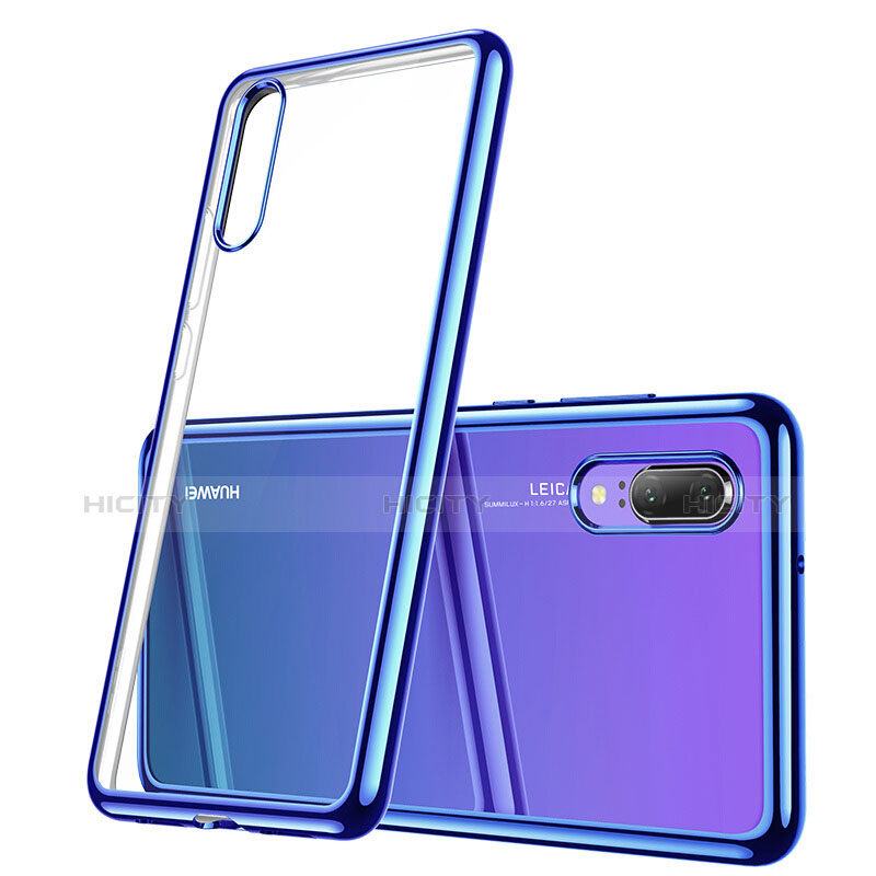 Silikon Schutzhülle Ultra Dünn Tasche Durchsichtig Transparent T03 für Huawei P20 Blau