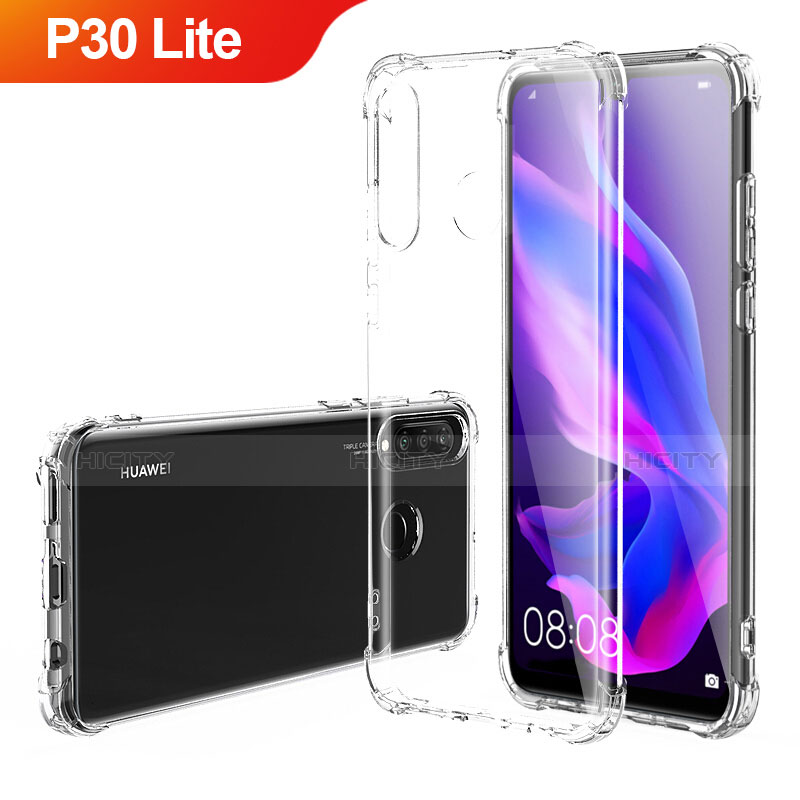 Silikon Schutzhülle Ultra Dünn Tasche Durchsichtig Transparent T03 für Huawei P30 Lite Klar