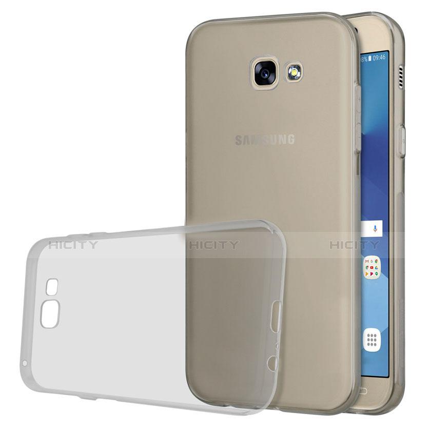 Silikon Schutzhülle Ultra Dünn Tasche Durchsichtig Transparent T03 für Samsung Galaxy A5 (2017) Duos Grau