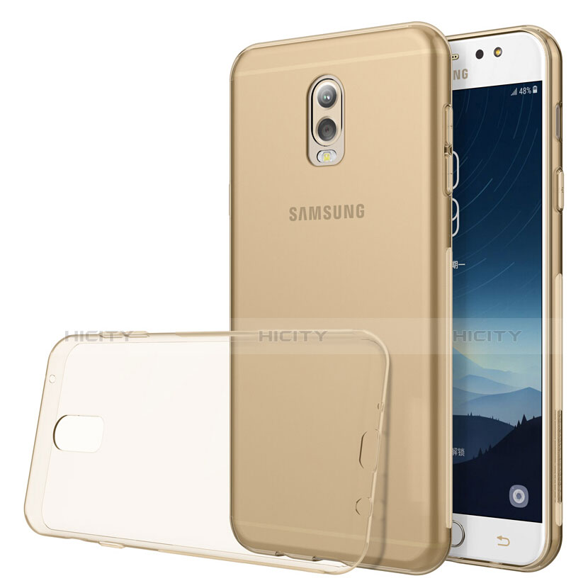 Silikon Schutzhülle Ultra Dünn Tasche Durchsichtig Transparent T03 für Samsung Galaxy C8 C710F Gold groß