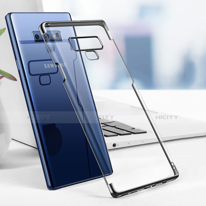 Silikon Schutzhülle Ultra Dünn Tasche Durchsichtig Transparent T03 für Samsung Galaxy Note 9 Schwarz