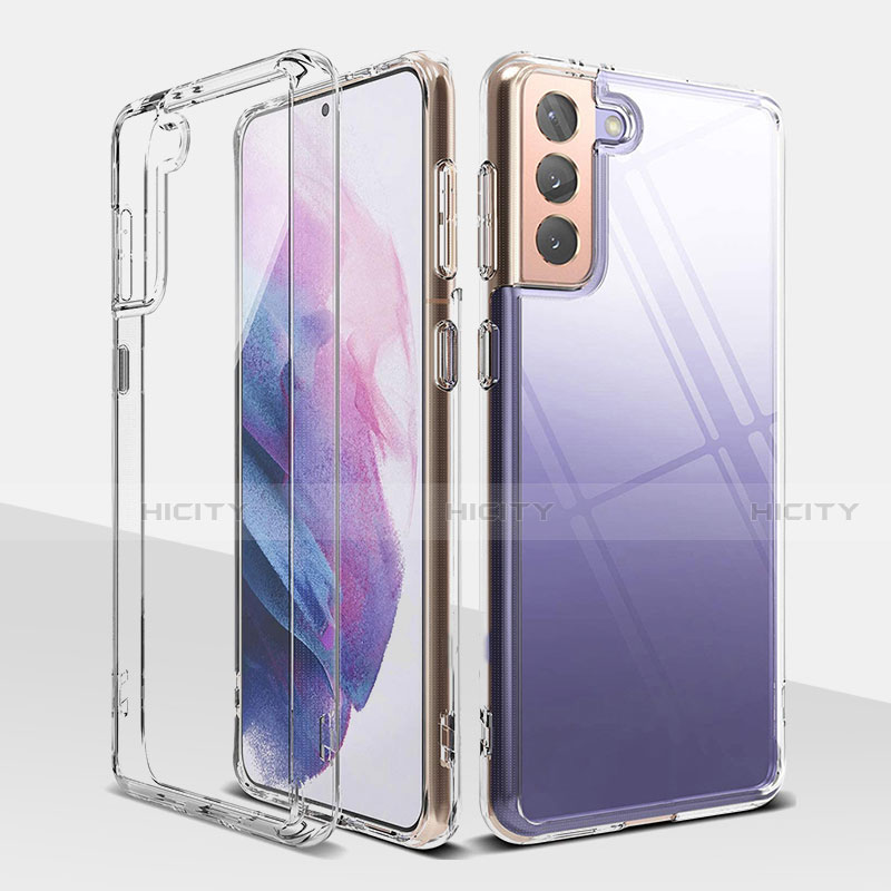 Silikon Schutzhülle Ultra Dünn Tasche Durchsichtig Transparent T03 für Samsung Galaxy S21 5G