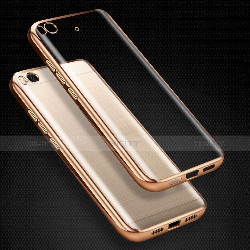 Silikon Schutzhülle Ultra Dünn Tasche Durchsichtig Transparent T03 für Xiaomi Mi 5S 4G Gold