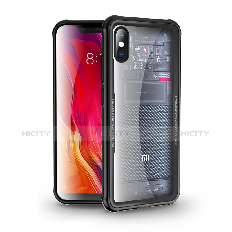 Silikon Schutzhülle Ultra Dünn Tasche Durchsichtig Transparent T03 für Xiaomi Mi 8 Explorer Schwarz