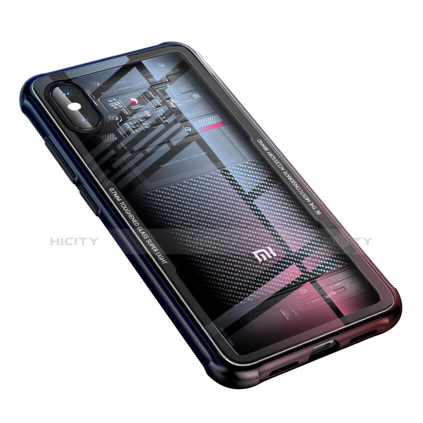 Silikon Schutzhülle Ultra Dünn Tasche Durchsichtig Transparent T03 für Xiaomi Mi 8 Pro Global Version Schwarz