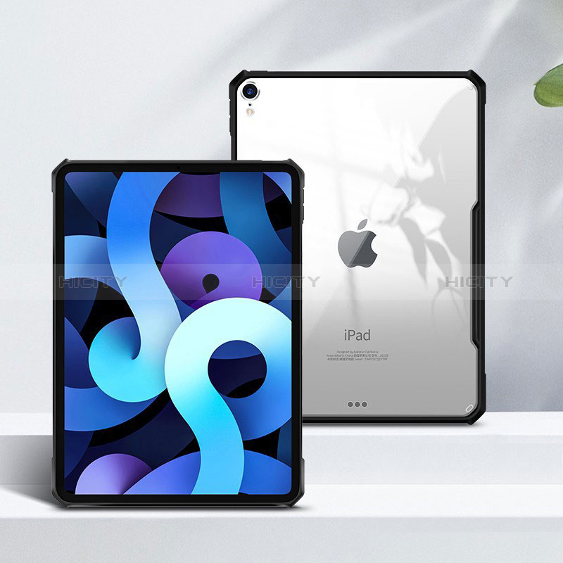 Silikon Schutzhülle Ultra Dünn Tasche Durchsichtig Transparent T04 für Apple iPad Air 5 10.9 (2022) Schwarz Plus
