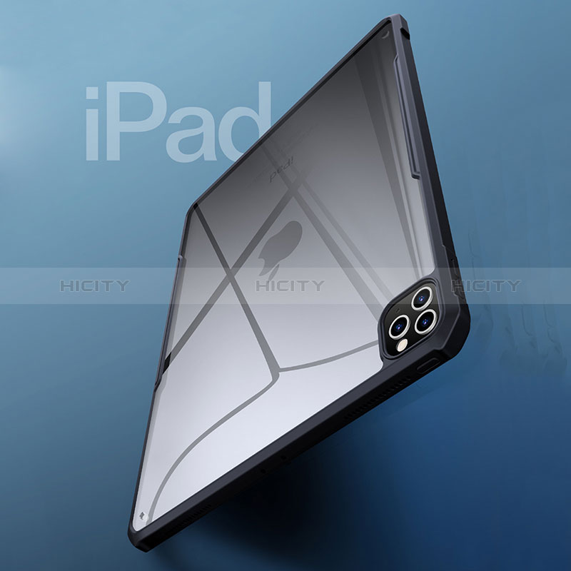 Silikon Schutzhülle Ultra Dünn Tasche Durchsichtig Transparent T04 für Apple iPad Pro 12.9 (2021) Schwarz