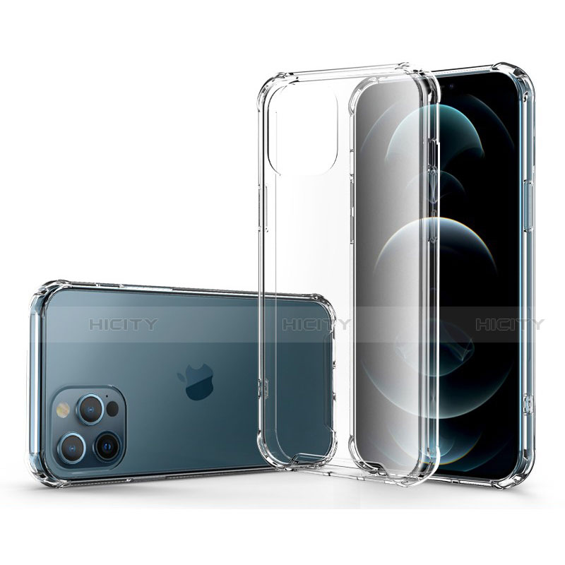 Silikon Schutzhülle Ultra Dünn Tasche Durchsichtig Transparent T04 für Apple iPhone 12 Pro Klar Plus