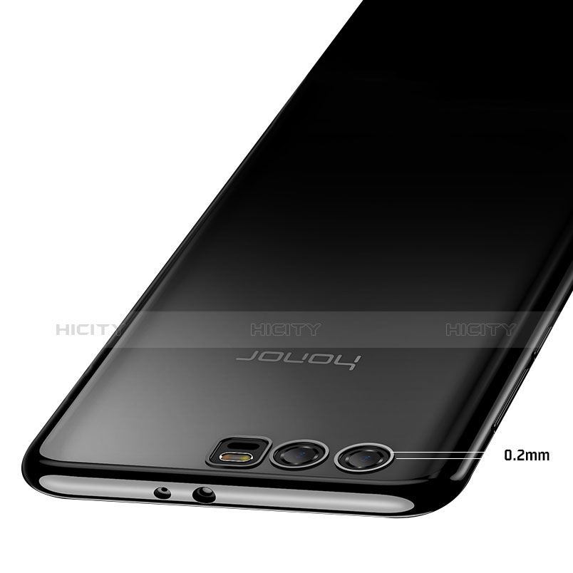 Silikon Schutzhülle Ultra Dünn Tasche Durchsichtig Transparent T04 für Huawei Honor 9 Schwarz