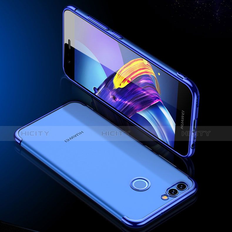 Silikon Schutzhülle Ultra Dünn Tasche Durchsichtig Transparent T04 für Huawei Nova 2 Plus Blau