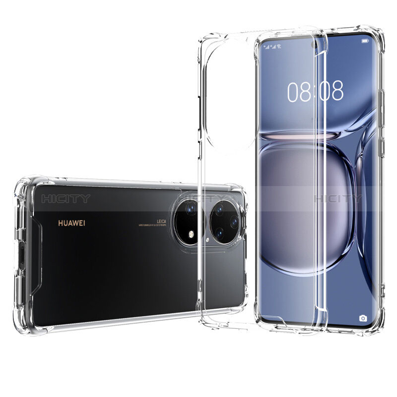 Silikon Schutzhülle Ultra Dünn Tasche Durchsichtig Transparent T04 für Huawei P50 Klar