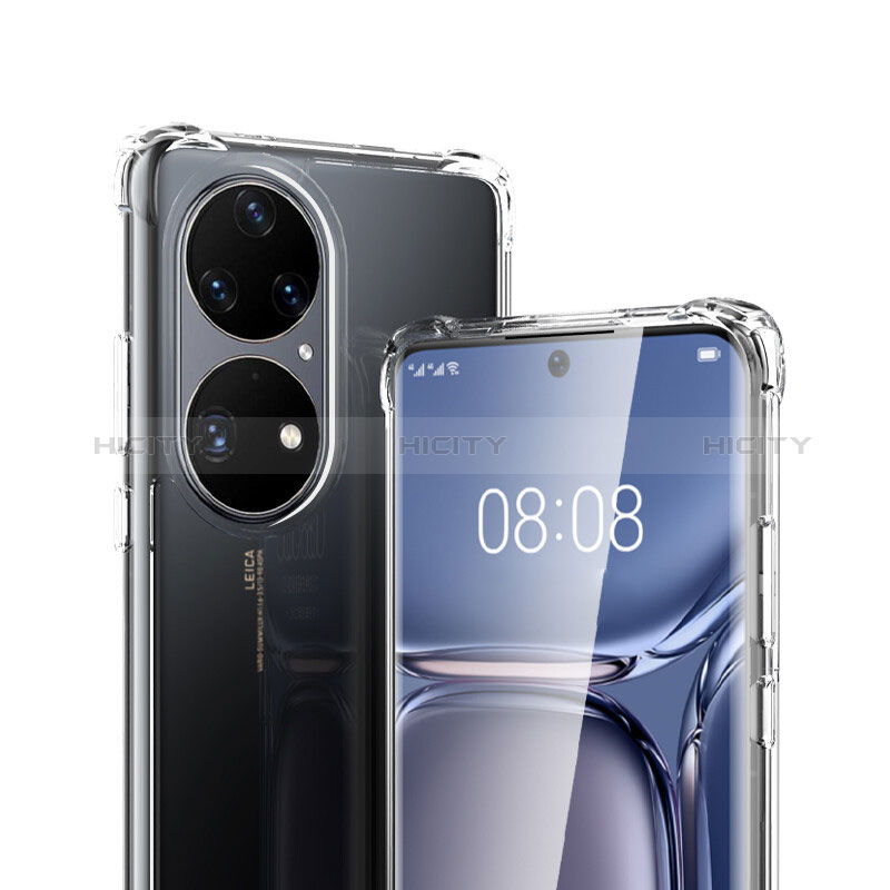 Silikon Schutzhülle Ultra Dünn Tasche Durchsichtig Transparent T04 für Huawei P50 Klar