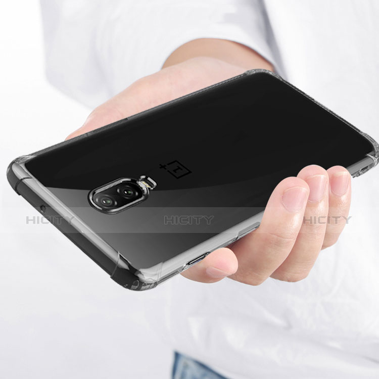 Silikon Schutzhülle Ultra Dünn Tasche Durchsichtig Transparent T04 für OnePlus 6T Klar