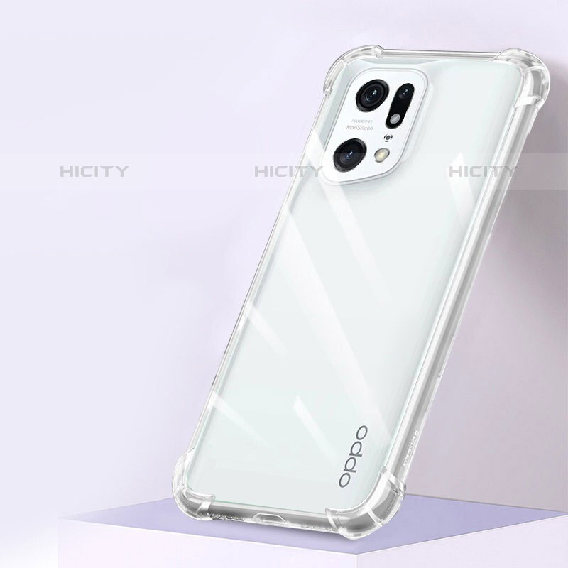 Silikon Schutzhülle Ultra Dünn Tasche Durchsichtig Transparent T04 für Oppo Find X5 Pro 5G Klar