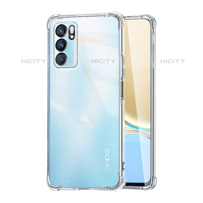 Silikon Schutzhülle Ultra Dünn Tasche Durchsichtig Transparent T04 für Oppo Reno6 Pro 5G India Klar