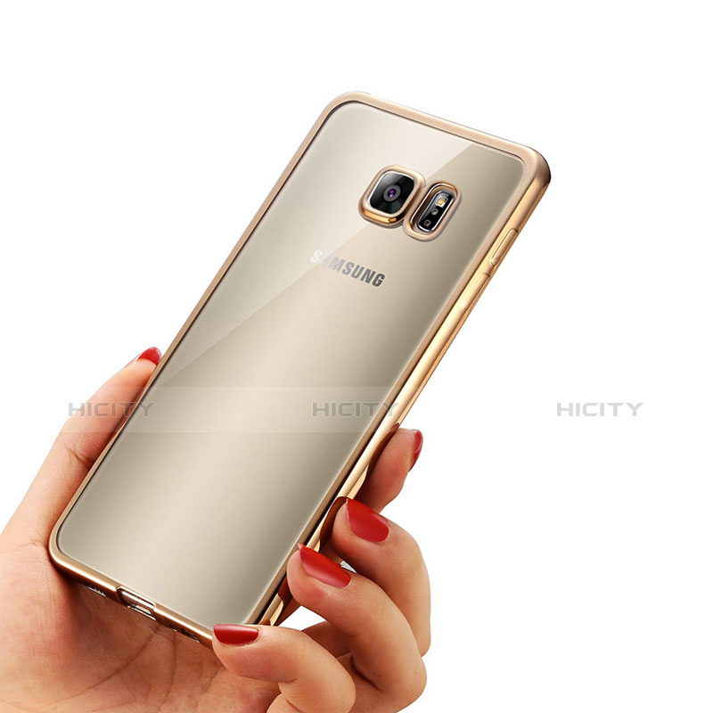 Silikon Schutzhülle Ultra Dünn Tasche Durchsichtig Transparent T04 für Samsung Galaxy S6 SM-G920 Gold